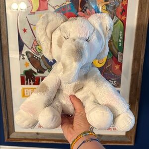 Little Giraffe Elephant Plush Luxe Light Blue & Medium Gray Polka Dots Stuffed